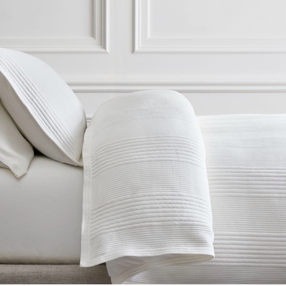 West Elm Textured White Blanket